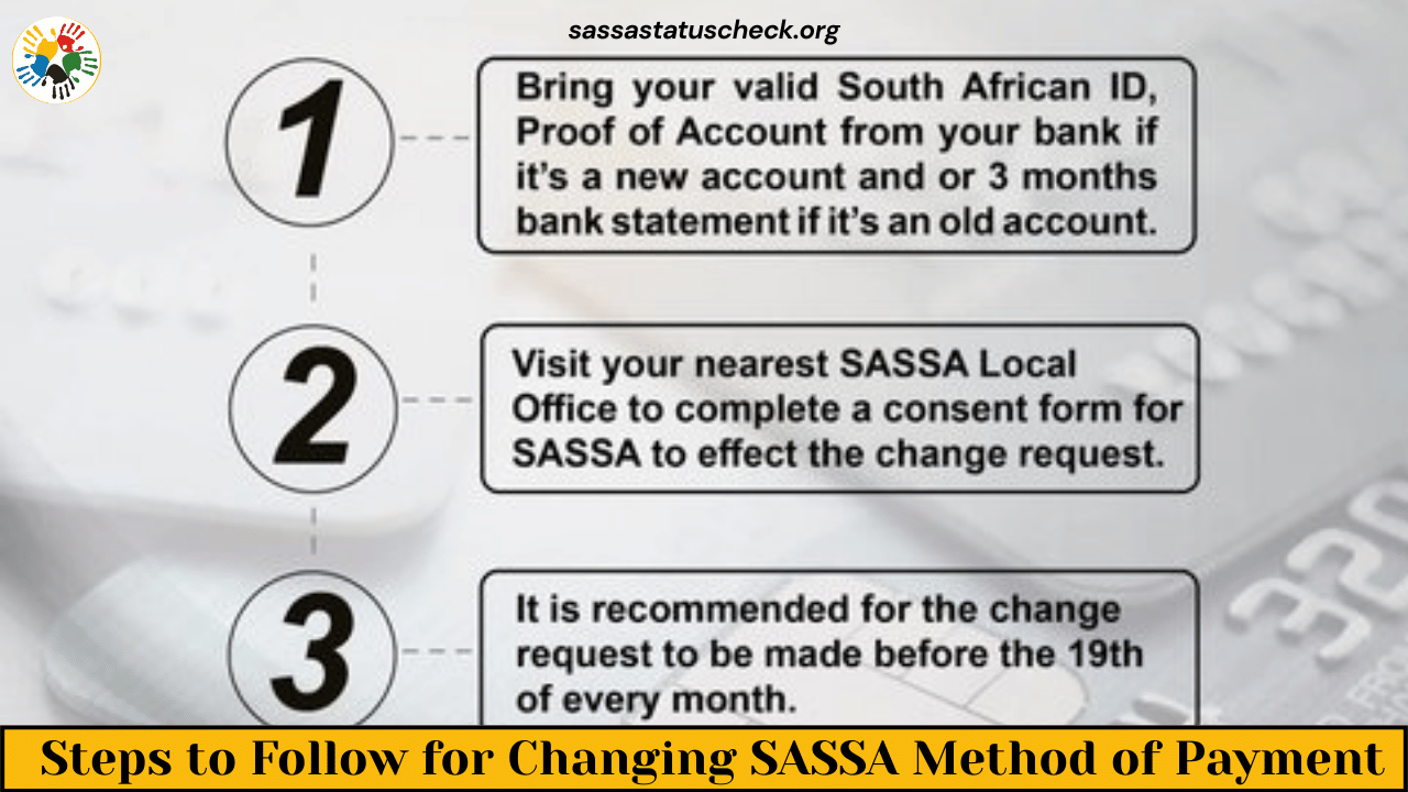 Steps to Follow for Changing SASSA Payment Method